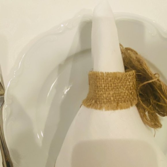 4 pcs Linen Woven Napkin Rings, Natural Style Solid Color Napkin - Picture 3 of 4